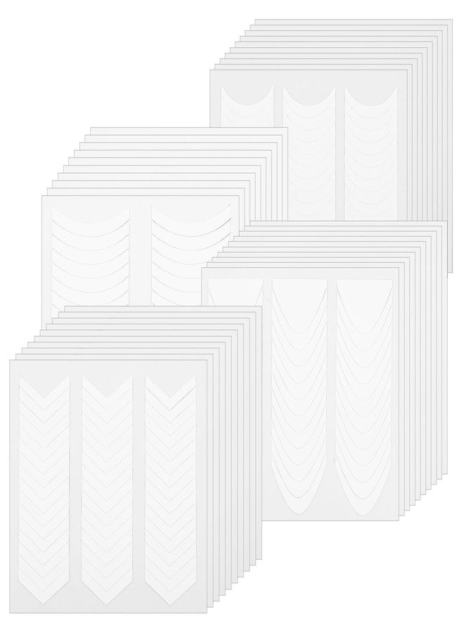 Guduling 1620 Pcs French Tip Stencils for Nails,Self-Adhesive French Nail Tip Stickers,4 Different Designs White Nails Frenchs Tips Sticker for DIY Decoration Stencil Tools(1620 pcs) - Image 1